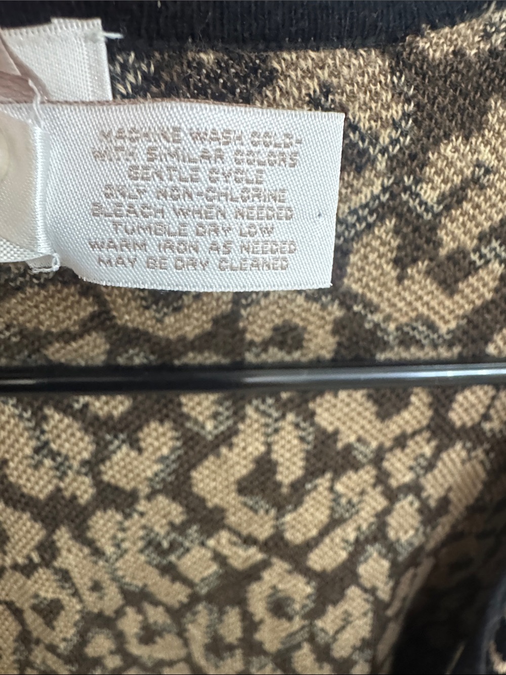 Chico's Mixed Animal Print Open Cardigan in Tan and Black Size XL 100% cotton - Picture 3 of 6